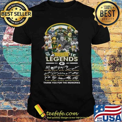 Green bay packers legends 1919 2020 thank you for the memories signatures shirt