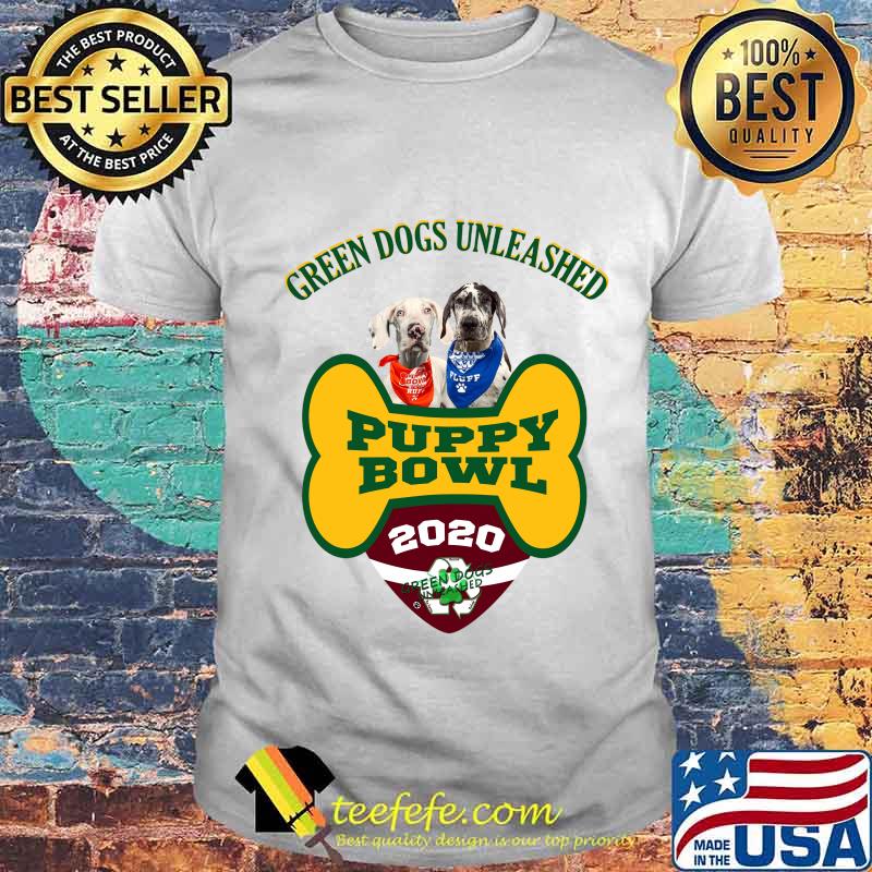 Green dogs unleashed puppy bowls 2020 shirt