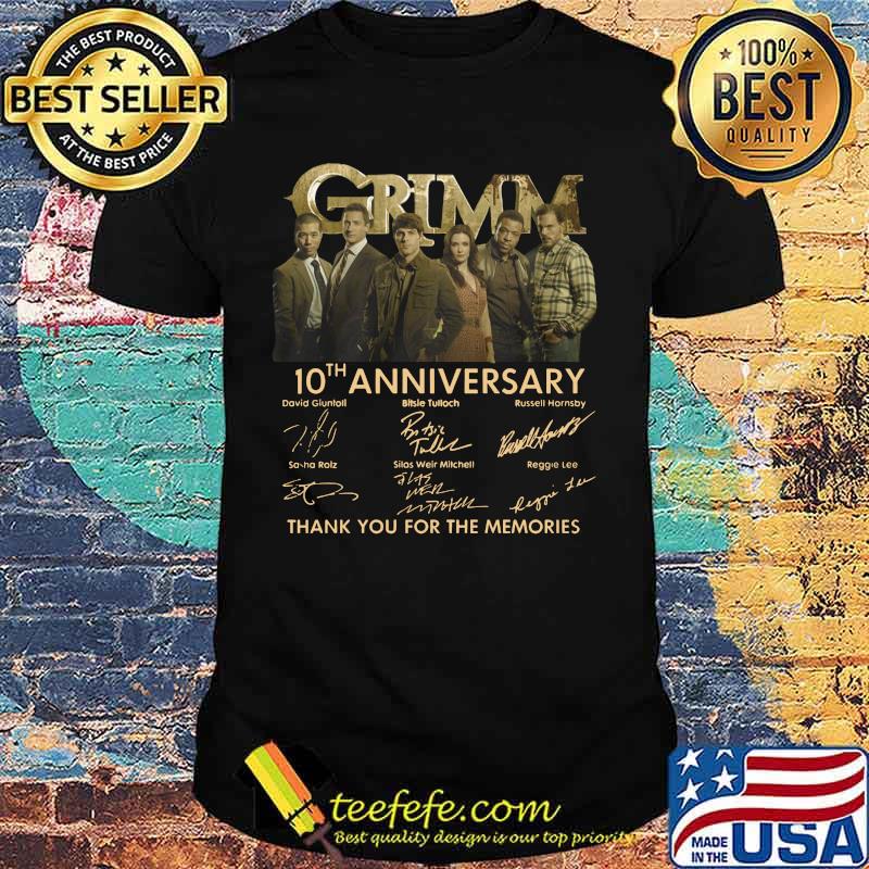 Grimm 10th anniversary thank you for the memories signatures shirt Grimm 10th anniversary thank you for the memories signatures shirt