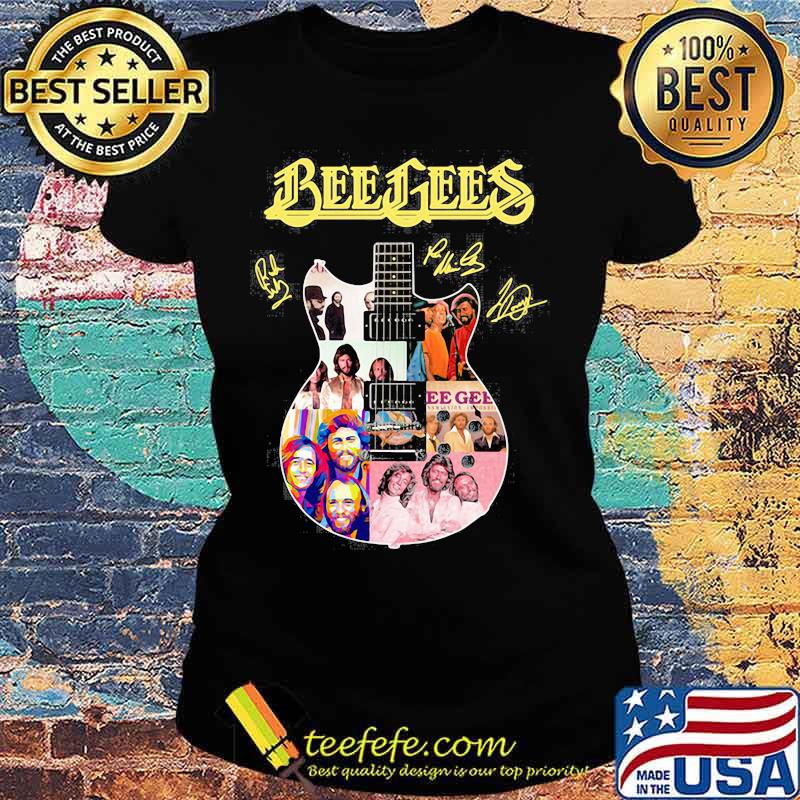 Guitar bee gees band members signatures s Ladies tee Guitar bee gees band members signatures s Ladies tee