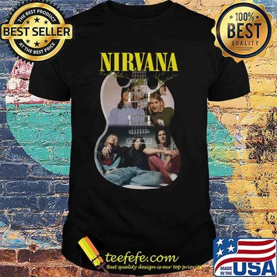 Guitar nirvana band members signatures shirt