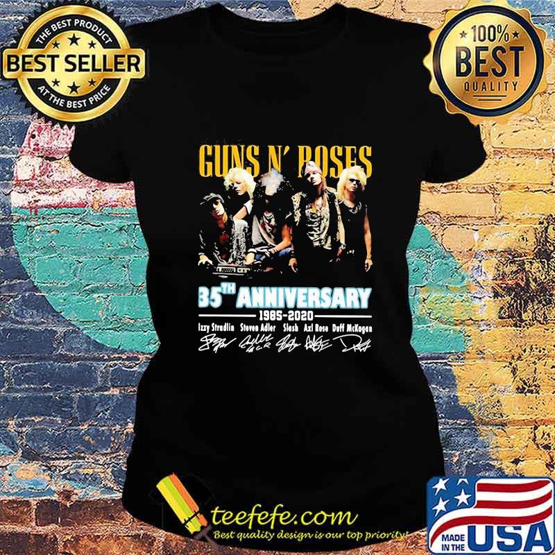 Guns n rose 35th anniversary 1985 2020 members signatures s Ladies tee Guns n rose 35th anniversary 1985 2020 members signatures s Ladies tee