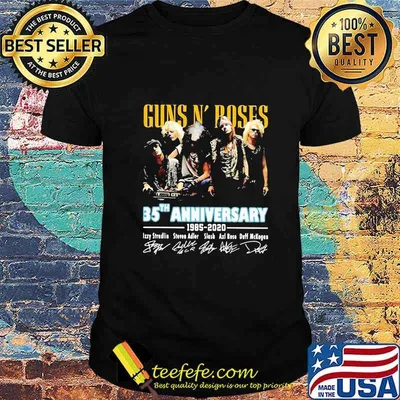 Guns n rose 35th anniversary 1985 2020 members signatures shirt