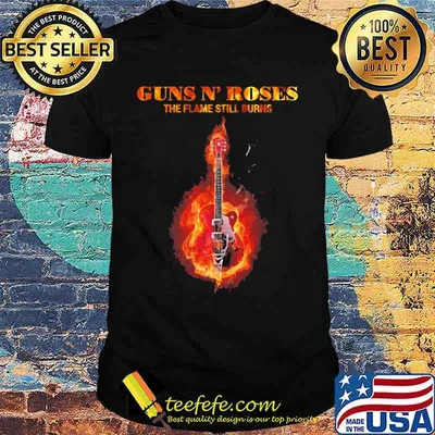 Guns n roses band the flame still burns guitar shirt