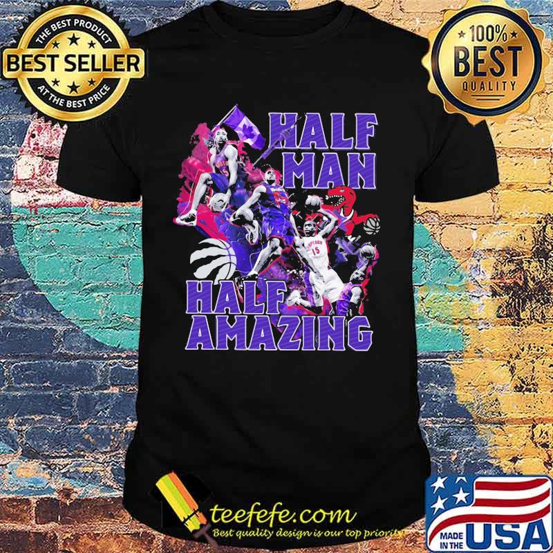 Half half amazing toronto raptors basketball team shirt