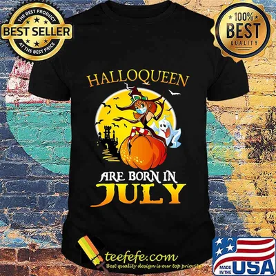 Halloqueen are born in july ghost witch mask shirt