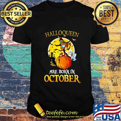 Halloqueen witch mask are born in october shirt