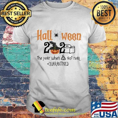 Halloween 2020 the year when shit got real quarantined pumpkin toilet paper shirt