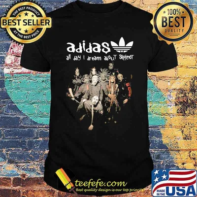 Halloween adidas all day i dream about slipknot band shirt