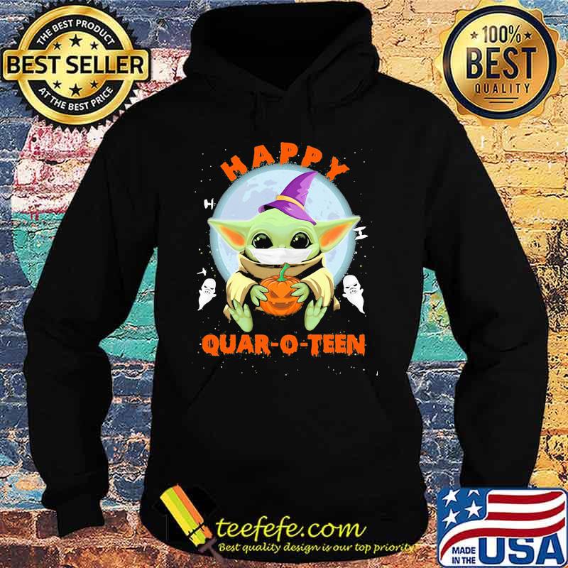 Halloween baby yoda mask hug pumpkin happy quar-o-teen s Hoodie Halloween baby yoda mask hug pumpkin happy quar-o-teen s Hoodie