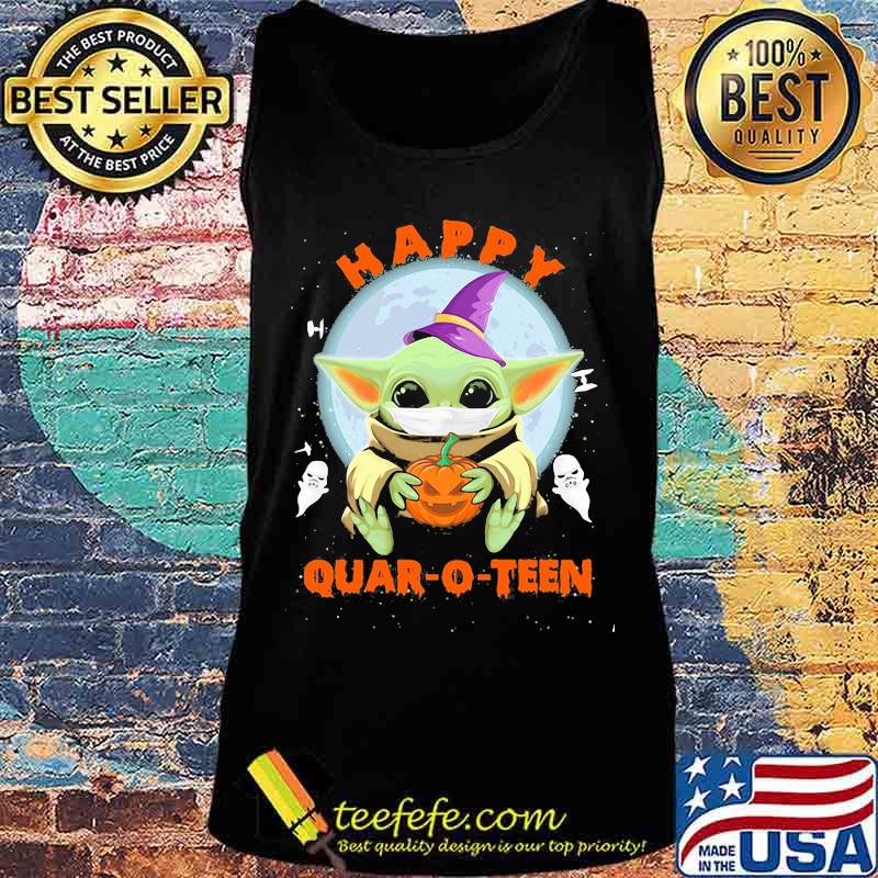 Halloween baby yoda mask hug pumpkin happy quar-o-teen s Tank top Halloween baby yoda mask hug pumpkin happy quar-o-teen s Tank top