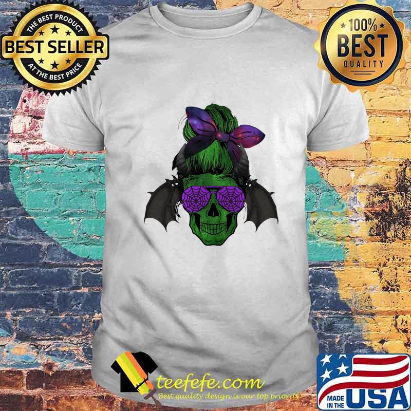 Halloween batman sugar skull bow shirt