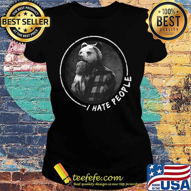 Halloween bear beard i hate people s Ladies tee Halloween bear beard i hate people s Ladies tee