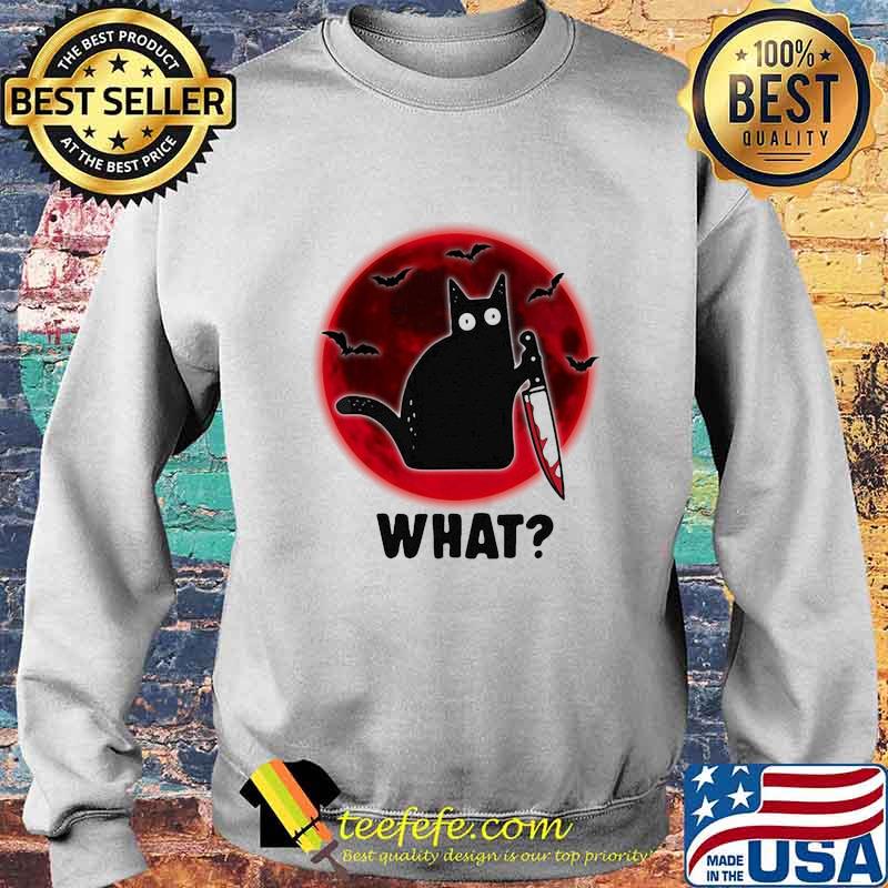 Halloween black cat holding knife what sunset s Sweater Halloween black cat holding knife what sunset s Sweater