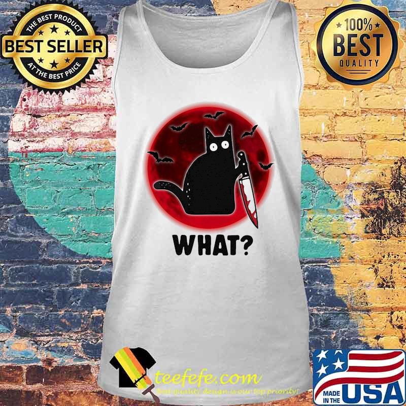 Halloween black cat holding knife what sunset s Tank top Halloween black cat holding knife what sunset s Tank top