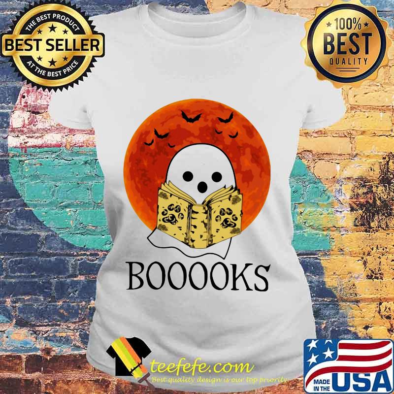 Halloween Boo Books Sunset s Laides tee Halloween Boo Books Sunset s Laides tee