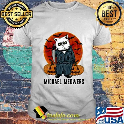 Halloween Cat Michael Meowers sunset shirt