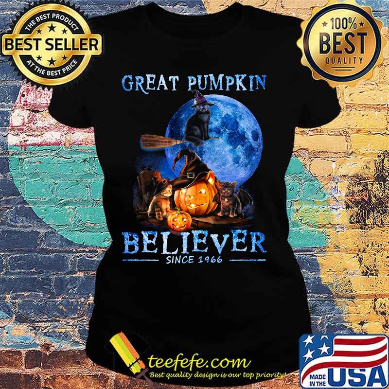 Halloween cat witch great pumpkin believer since 1966 s Ladies tee Halloween cat witch great pumpkin believer since 1966 s Ladies tee