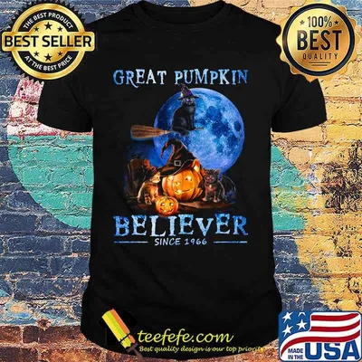 Halloween cat witch great pumpkin believer since 1966 shirt