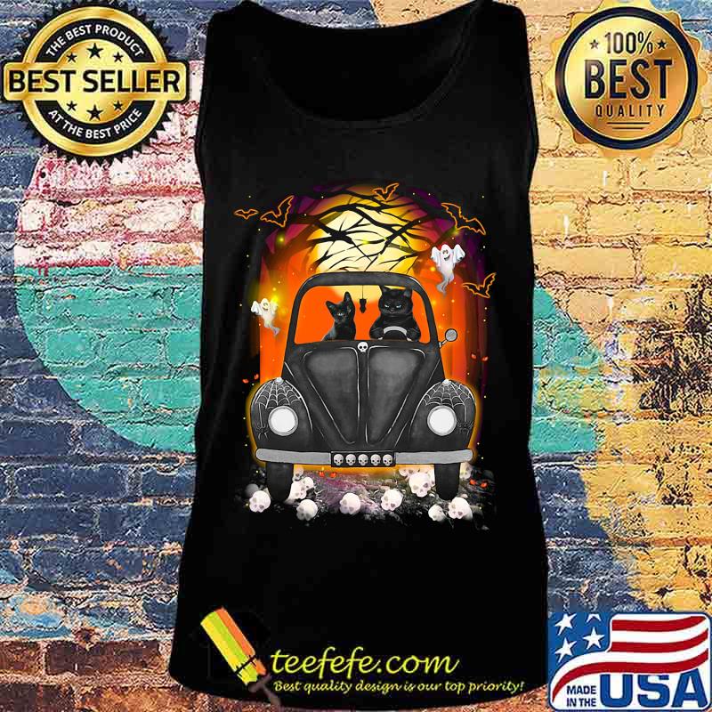 Halloween cats driving car skulls bat s Tank top Halloween cats driving car skulls bat s Tank top