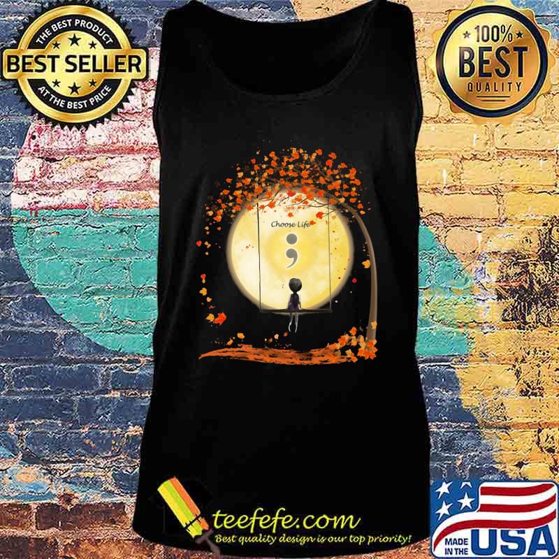 Halloween choose life girl leaves tree moon s Tank top Halloween choose life girl leaves tree moon s Tank top
