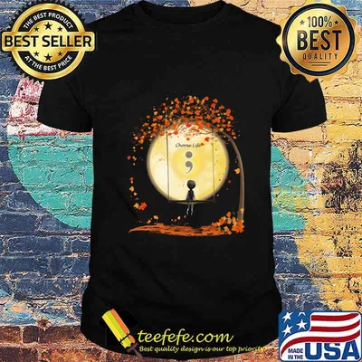 Halloween choose life girl leaves tree moon shirt