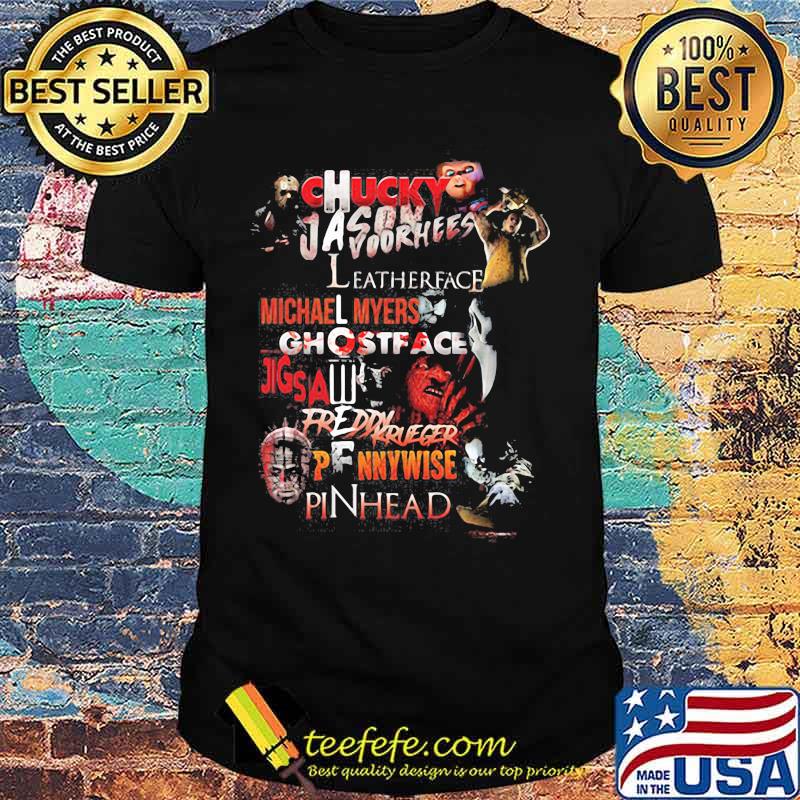 Halloween chucky jason voorhees leatherface michael myers ghostface jigsaw freddy krueger pennywise pinhead shirt