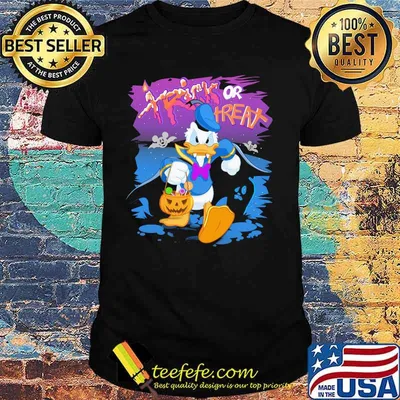 Halloween donald duck trick or treat pumpkin shirt
