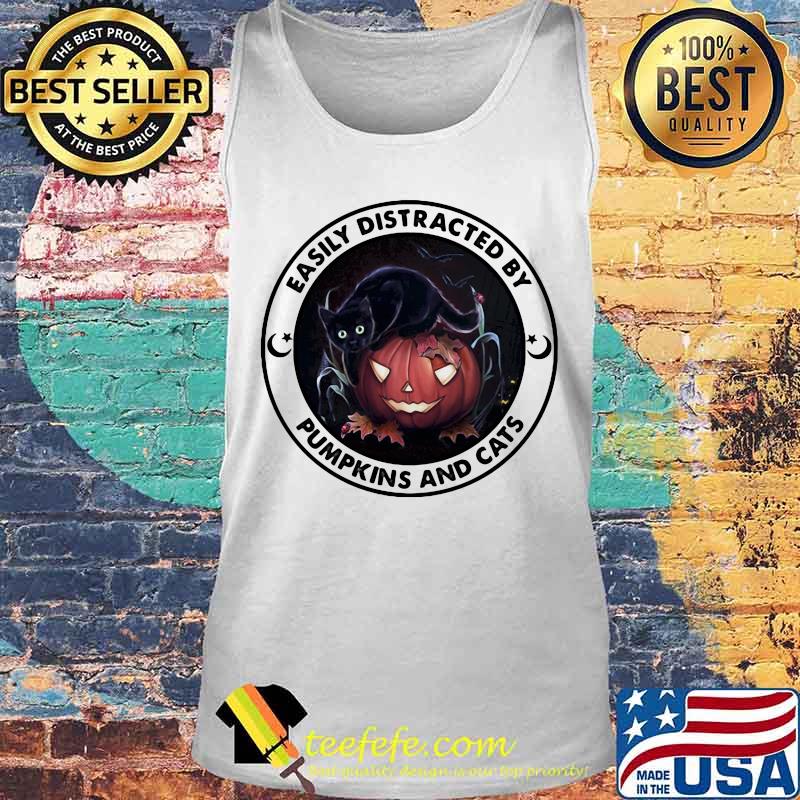 Halloween easily distracted by pumpkins and cats s Tank top Halloween easily distracted by pumpkins and cats s Tank top