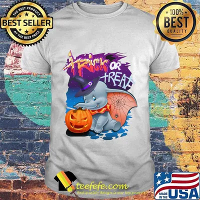 Halloween elephant witch trick or treat pumpkin shirt