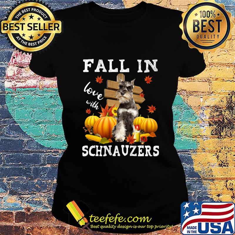 Halloween fall in love with schnauzers pumpkins s Ladies tee Halloween fall in love with schnauzers pumpkins s Ladies tee