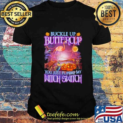 Halloween flamingo buckle up buttercup you just flipped my witch switch shirt
