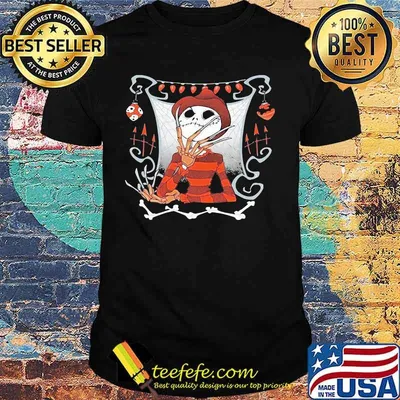 Halloween freddy krueger jack skellington shirt