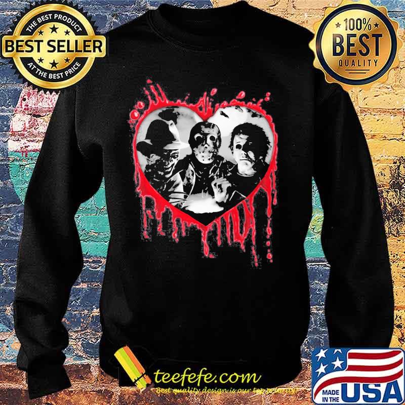 Halloween freddy krueger jason voorhees and michael myers heart s Sweater Halloween freddy krueger jason voorhees and michael myers heart s Sweater
