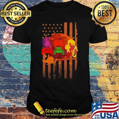 Halloween hocus pocus witch american flag independence day shirt