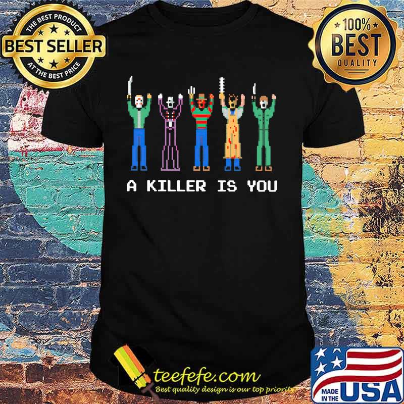 Halloween horror characters a killer is you lego shirt
