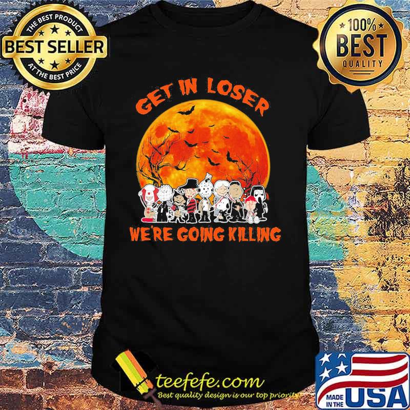 Halloween horror characters all get in loser we're going killing sunset shirt Halloween horror characters all get in loser we're going killing sunset shirt