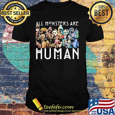 Halloween horror characters all monsters are human shirt