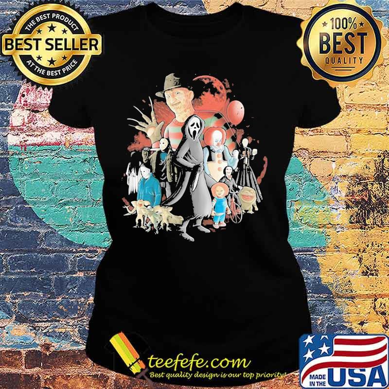 Halloween horror characters and the death s Ladies tee Halloween horror characters and the death s Ladies tee