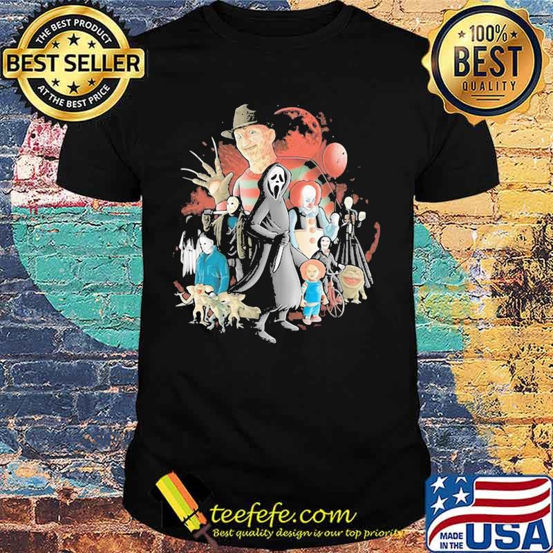 Halloween horror characters and the death shirt