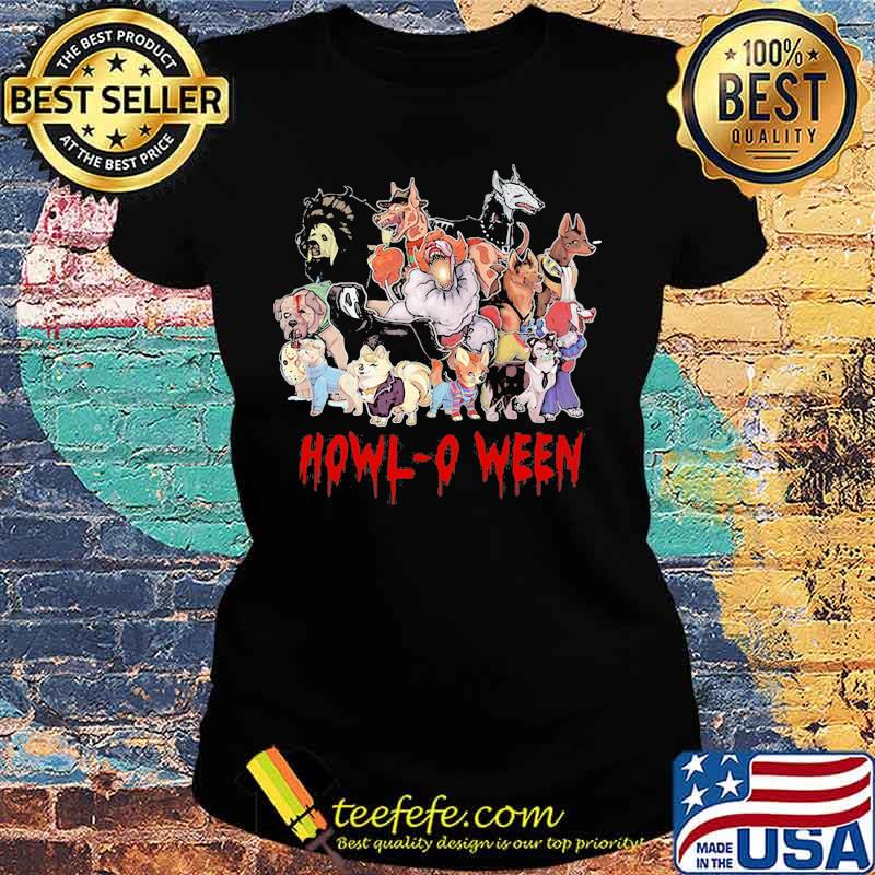 Halloween horror characters animals howl-o ween s Ladies tee Halloween horror characters animals howl-o ween s Ladies tee