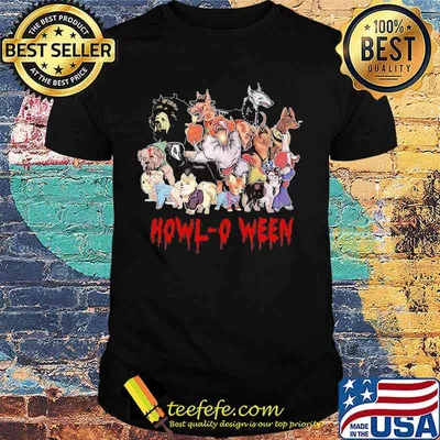 Halloween horror characters animals howl-o ween shirt