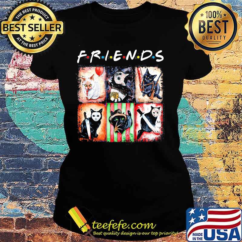 Halloween horror characters cats friends s Ladies tee Halloween horror characters cats friends s Ladies tee