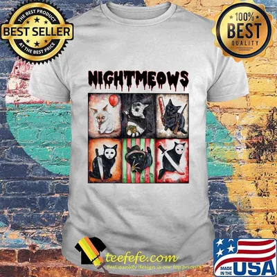 Halloween horror characters cats nightmeows shirt