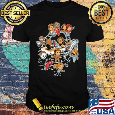 Halloween horror characters chibi activities shirt