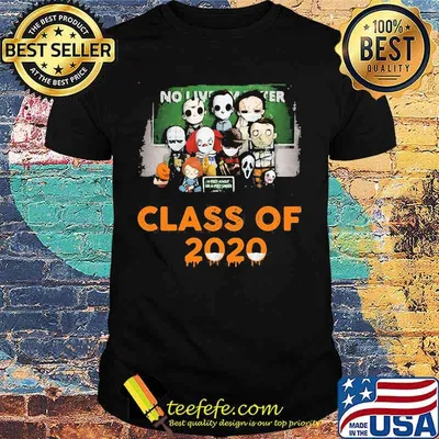 Halloween horror characters chibi no lives matter class of 2020 mask shirt