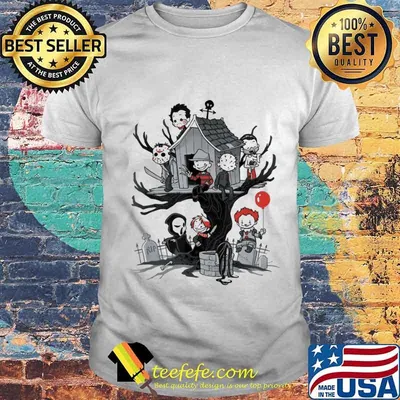 Halloween horror characters chibi shirt
