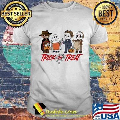 Halloween horror characters chibi trick or treat shirt