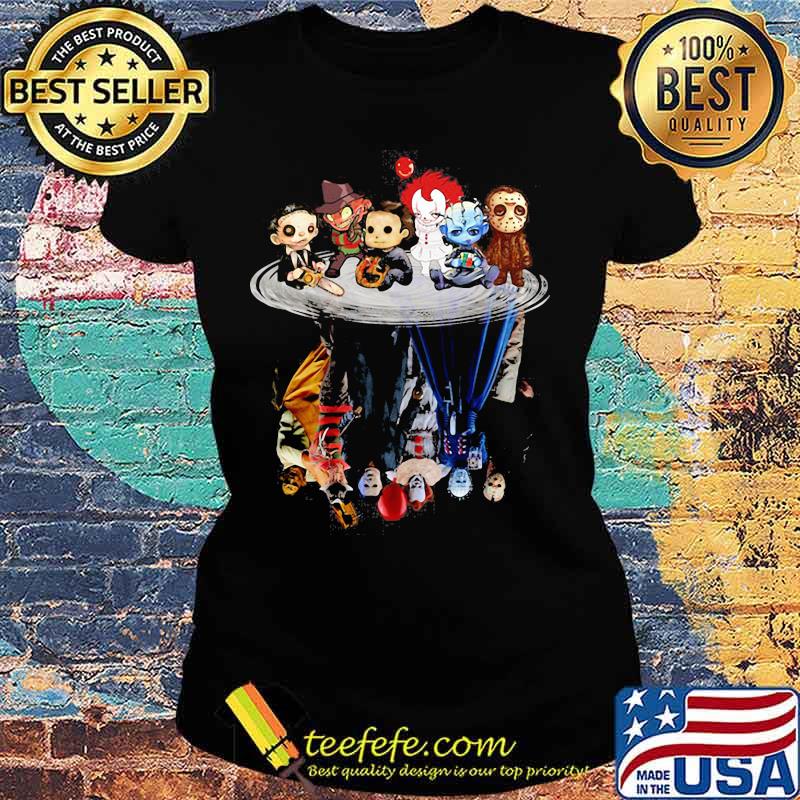 Halloween horror characters chibi water reflection s Ladies tee Halloween horror characters chibi water reflection s Ladies tee
