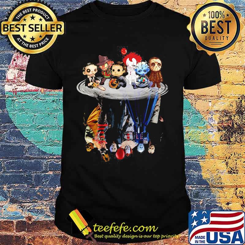Halloween horror characters chibi water reflection shirt Halloween horror characters chibi water reflection shirt